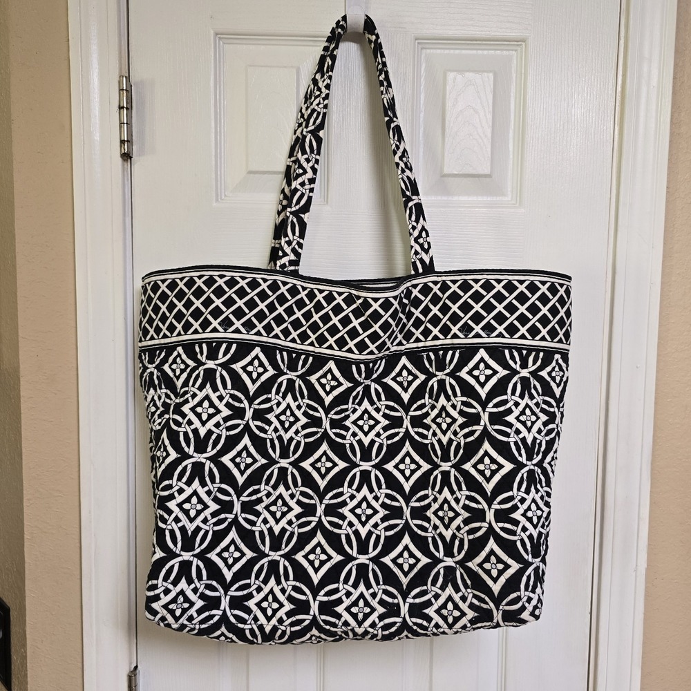 Vera Bradley retired Concerto villager shoulder tote purse black white gray